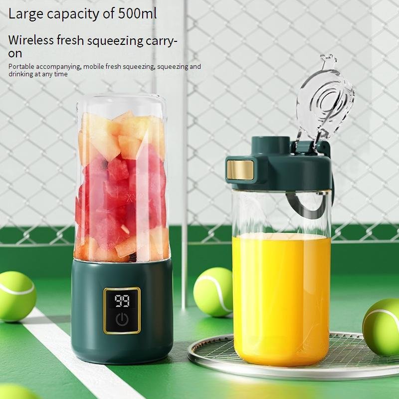 Wireless Portable Juicer Blender With 12 Blades, 500ml Glass Cup, USB Rechargeable, For Fruits & Vegetables, Baby Food, Smoothies, Travel & Home Use