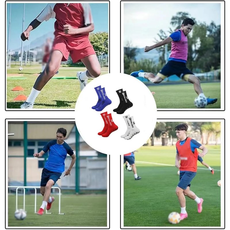 Unisex Anti-Slip Sports Socks – Silicone Grip Football/Basketball Mid-Crew Socks (11 Colors)