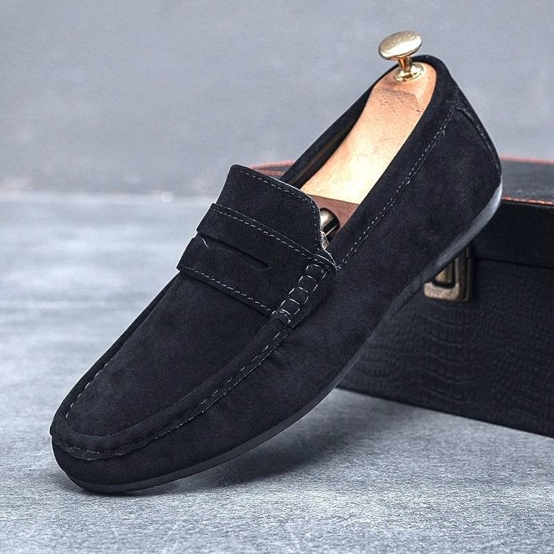 SHLIANG Soft Men Loafers Slip On Leather Casual Shoes Hollow Out Summer Footwear Flats Moccasins Plus Size S045A