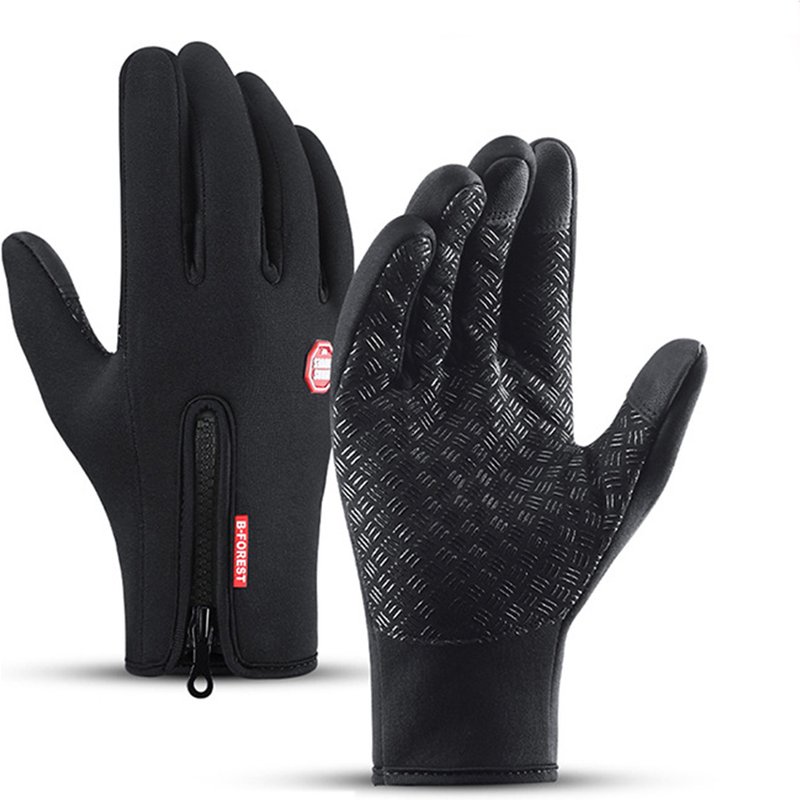 Touch screen cycling gloves for men Winter outdoor windproof and cold warm fishing cycling gloves for women Mountaineering touch waterproof