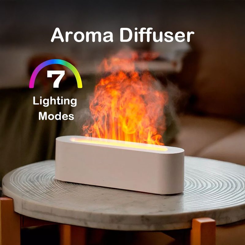 3D Flame Humidifier With Color Changing Lights, 150ml USB Air Humidifier For Bedroom, Office, 3 Speeds, Auto Shut-Off