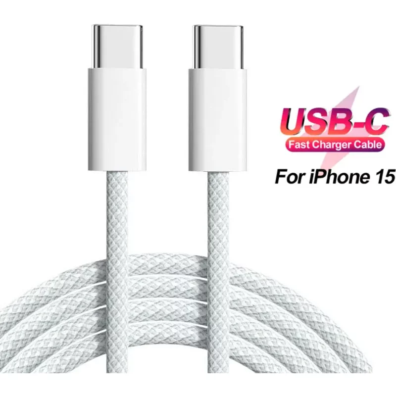 Original PD 60W USB C Fast Charger Cable For IPhone 15 Pro Max 15 Pro 15 Puls USB-C Weaving Charging Data Line Accessories