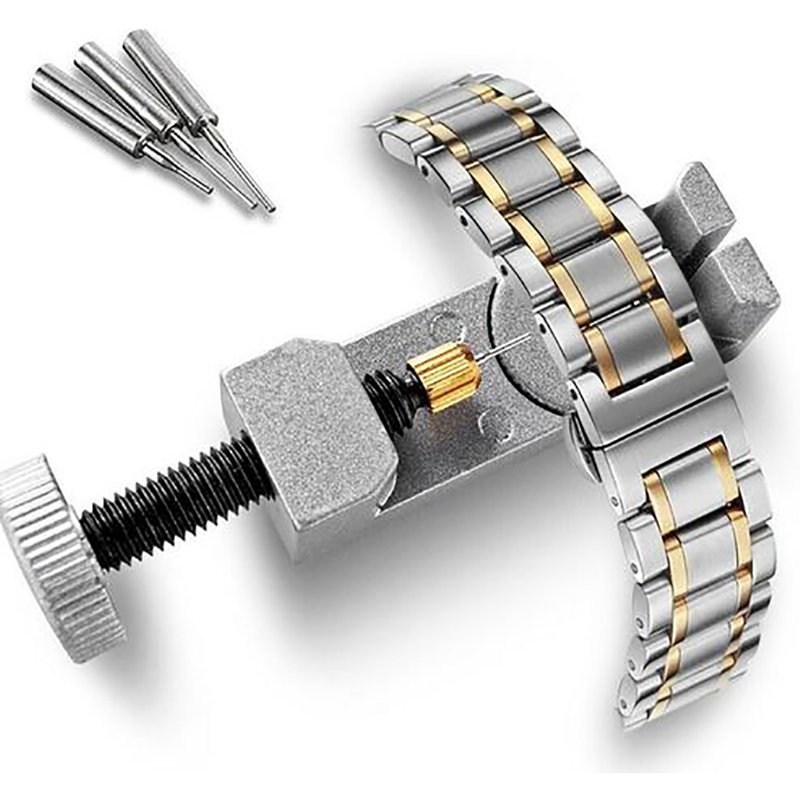 Qianbihe Adjustable Watch Band Strap Adjuster Bracelet Link Pin Remover Repair Tool Kit-Black