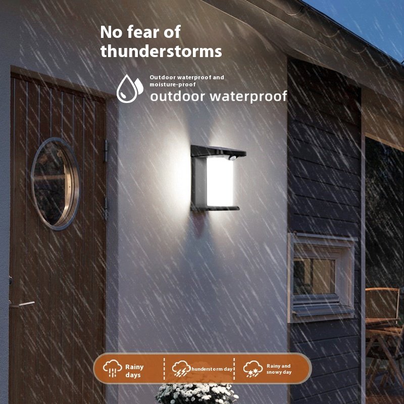 Solar Wall Lamp Household Outdoor Lamp Waterproof Human Body Induction Lamp Garden Wall Decoration Layout Garden Lamp