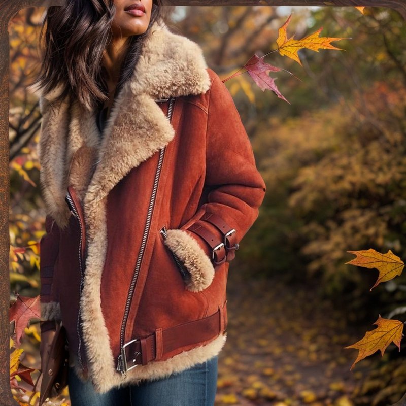 Women's Clothing lamb wool coat women's lapel fur cotton coat autumn and winter
