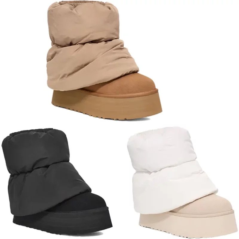 Classic Dipper Puffer Snow Boot Designer Womens Winter Platform Ultra Mini Boots Australia Fluffy Fur Booties Genuine