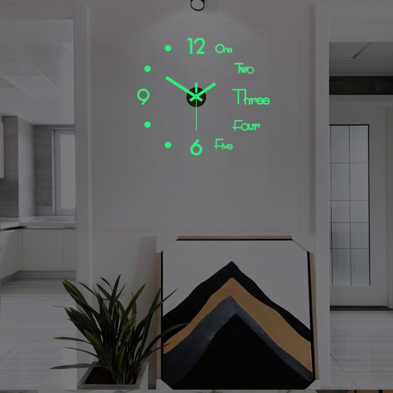 Wall Clock 3D DIY Modern Design Large Quartz Clocks Fashion Watches Stickers Living Room Home Decor Horloge Luminous Frameless