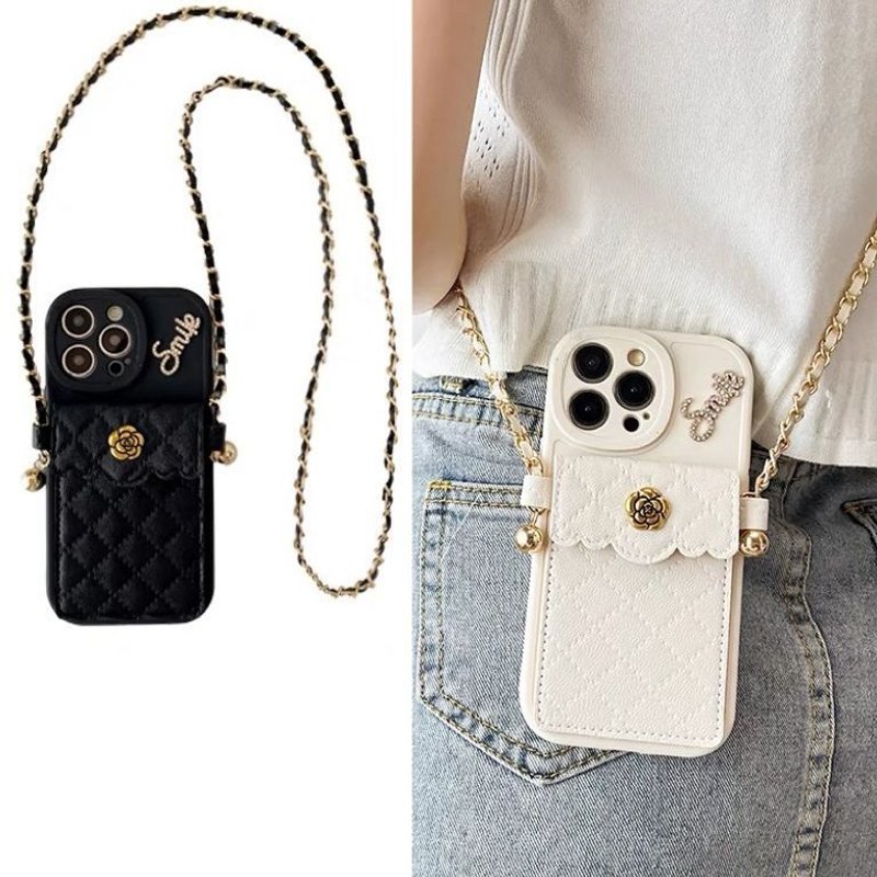 Elegant Cardholder Phone Case For IPhone 15 Pro Max/14/13/12/11 - Anti-Slip TPU Protective Cover With Crossbody Strap & Multi-Card Slots