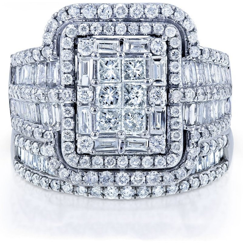 Cao Shi's new ring luxury exaggerated women's diamond pair ring set ring women's wedding ring