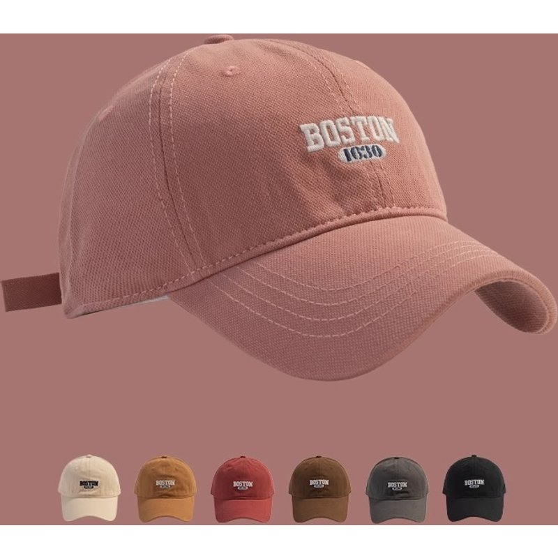 Showy Face Little Children Pink Sweet Girl Instagram Embroidered Duck Tongue Korean Version Versatile Curved Eaves