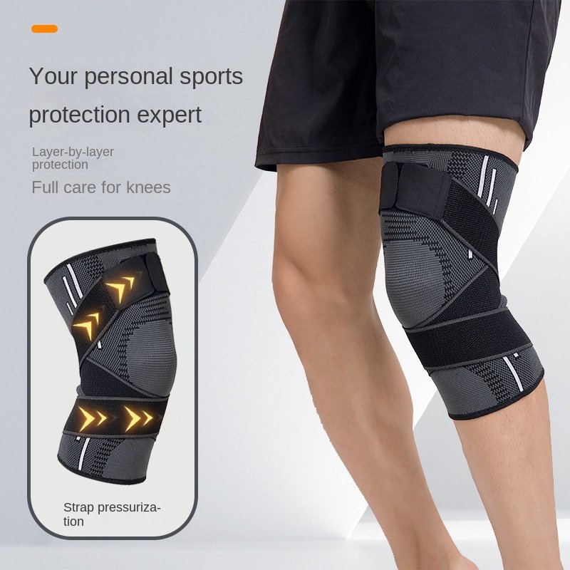 Autumn lace-up pressure sports knee pads running basketball riding mountaineering knee pads cover warm breathable fitness leg pads