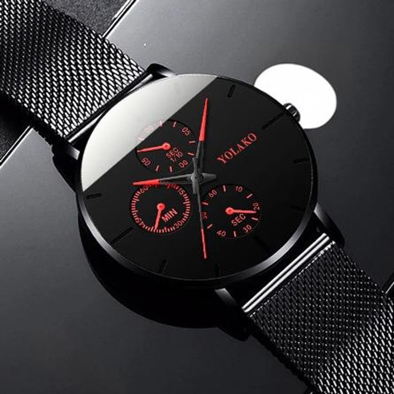 Explosions Fashion Temperament Ultra-thin Mesh With Men's Watch High-end Business Quartz Watch Spot
