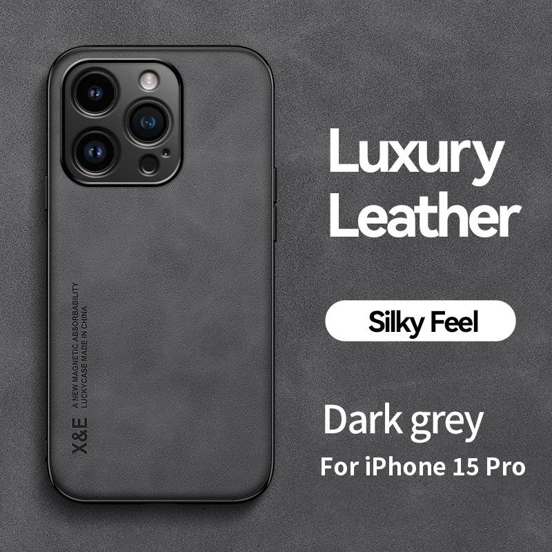 Sheepskin Case For iPhone 11 12 13 14 15 Pro Max 14 Plus XS Max XR X 7 8 Plus Cover Magnetic Leather Shockproof Bumper