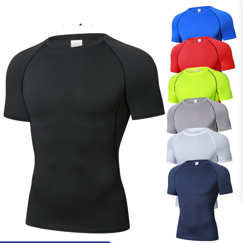Men's Clothing Sports Elite Short Sleeved Quick Drying Clothes For Men Running Basketball Training Bottoming Shirt Elastic And Breathable Tights
