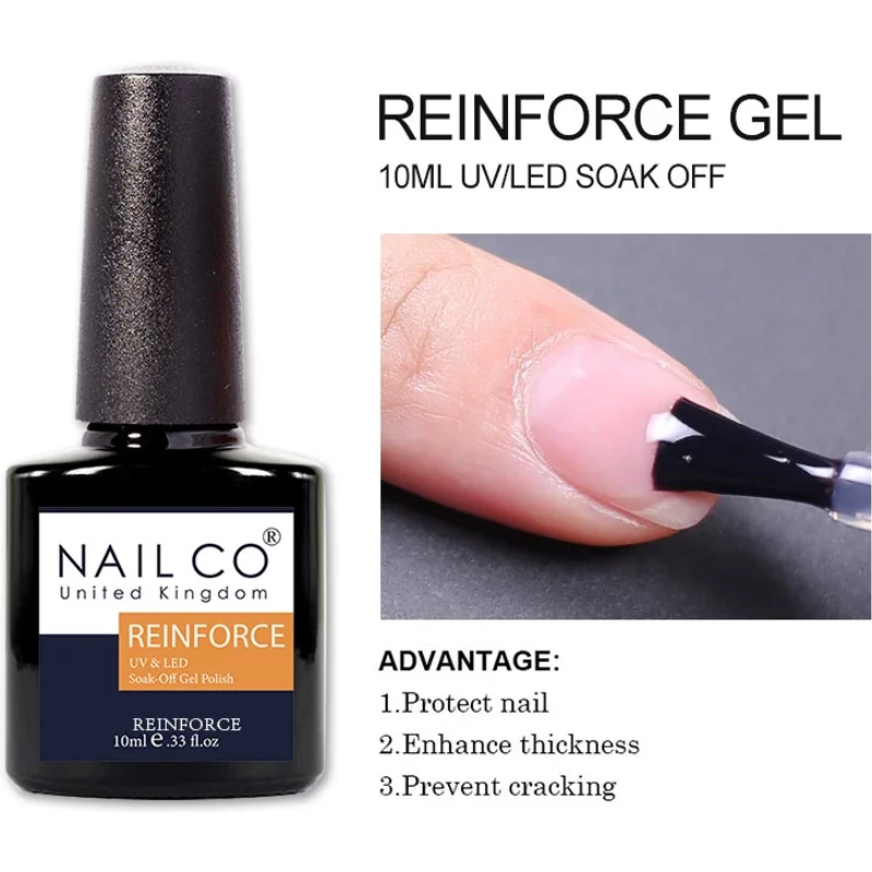 NAILCO 10ml Matte Top Coat Gel Nail Polish Transparent Varnish Soak Off MattTop Reinforce Gel Primer Base Nail Art Manicure Matt