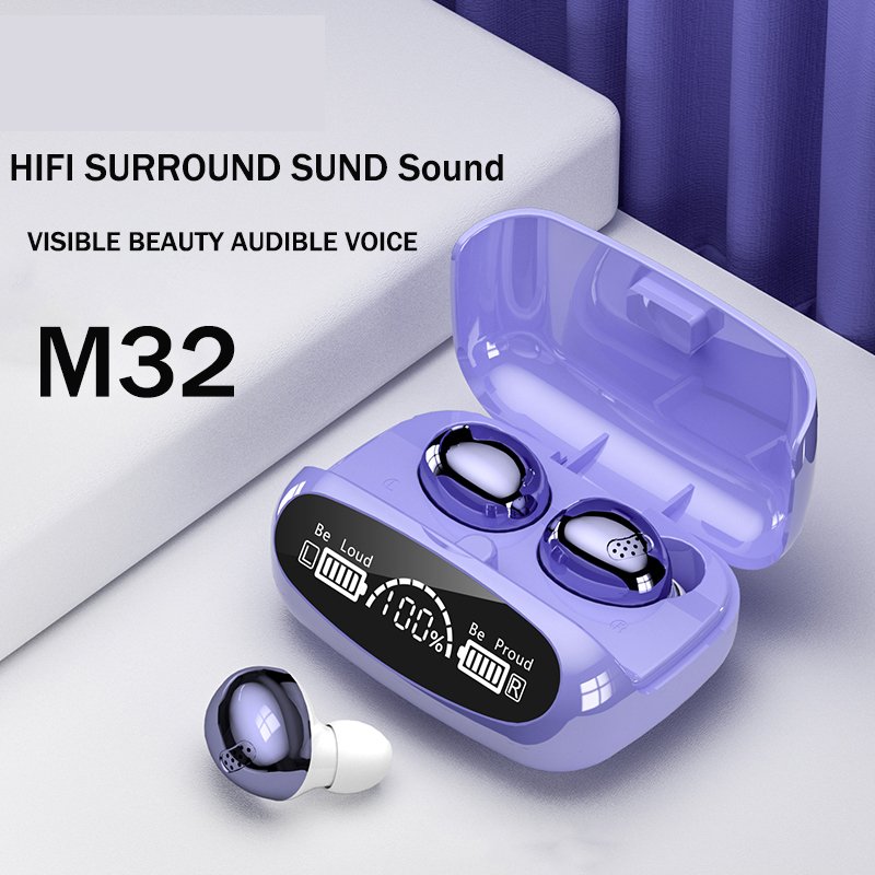 M32 Wireless Bluetooth Headset Binaural Digital Display Large Touch Noise Reduction Low Delay TWS Bluetooth Headset