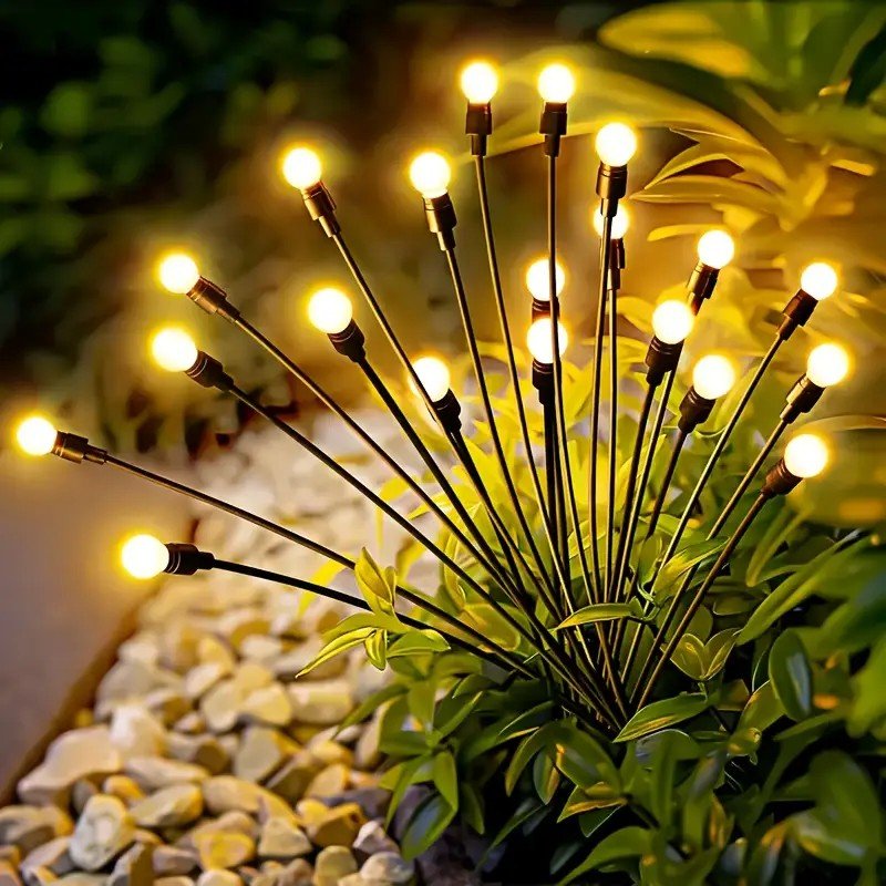6-Pack Solar Firefly Lawn Garden Lights, Suitable For Outdoor Garden Paths And Lawn Decoration, Perfect For Halloween, Christmas, New Year