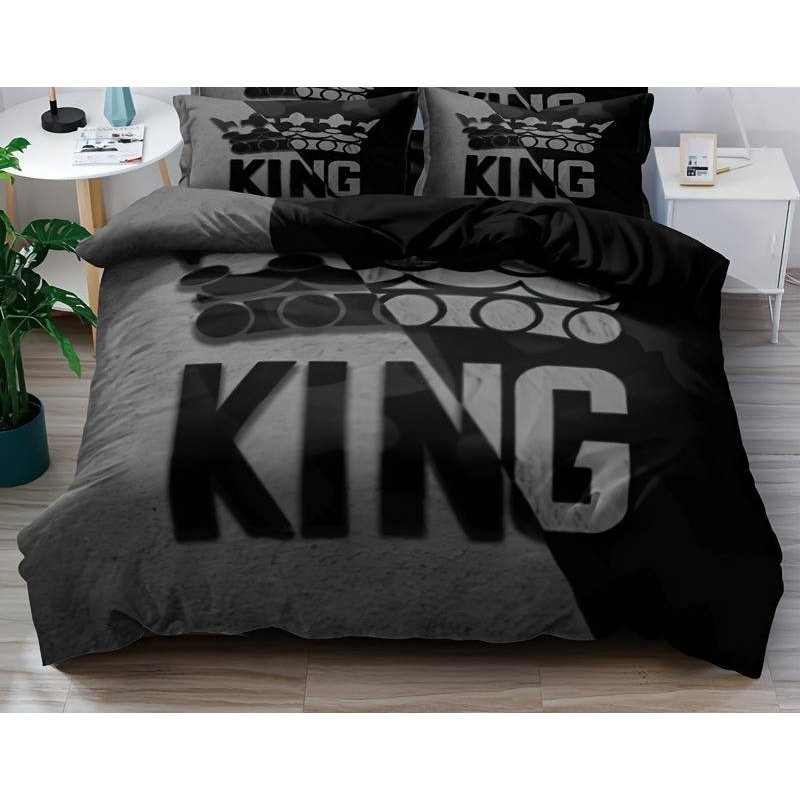 Cartoon Printed Duvet Cover Set - 3-Piece Lightweight Bedding (US/EU/AU Sizes), Digital Printing, Soft Polyester, Kids/Teens Room Decor