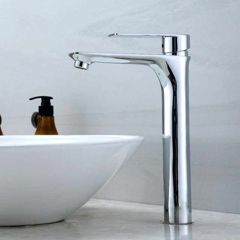 Home Furniture all copper heightened basin faucet hot and cold mixed water bathroom toilet above counter basin wash basin faucet