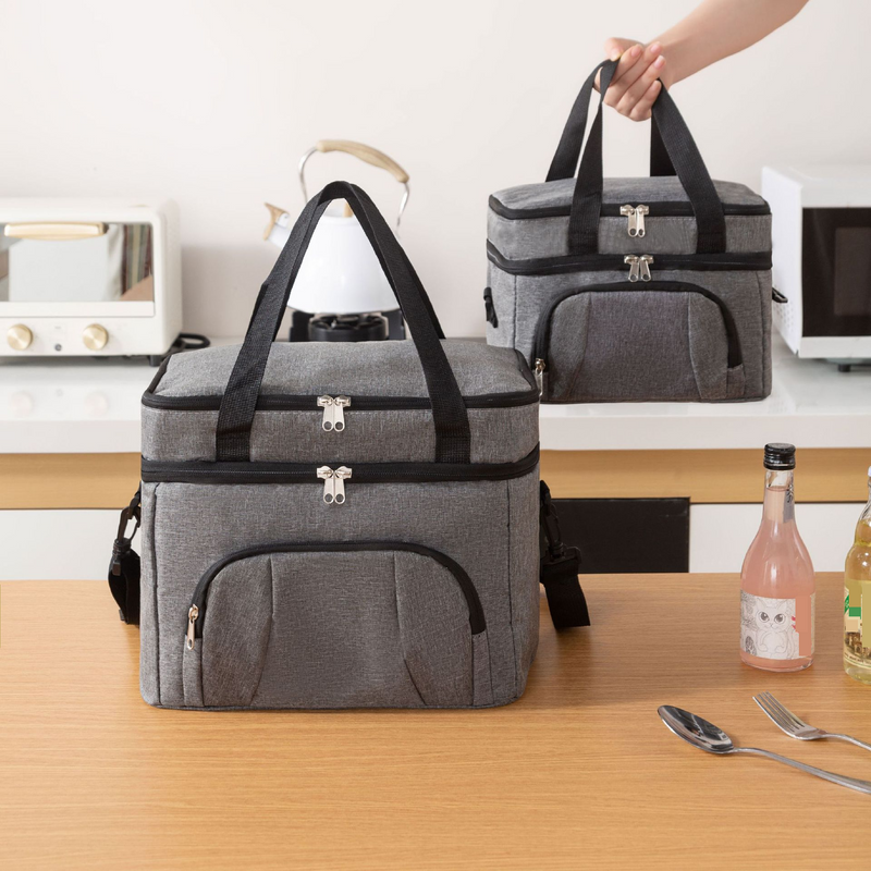 Double Layer Large Capacity Insulation Bag Outdoor Ice Pack Convenient Travel Picnic Bag Work Portable Lunch Bag