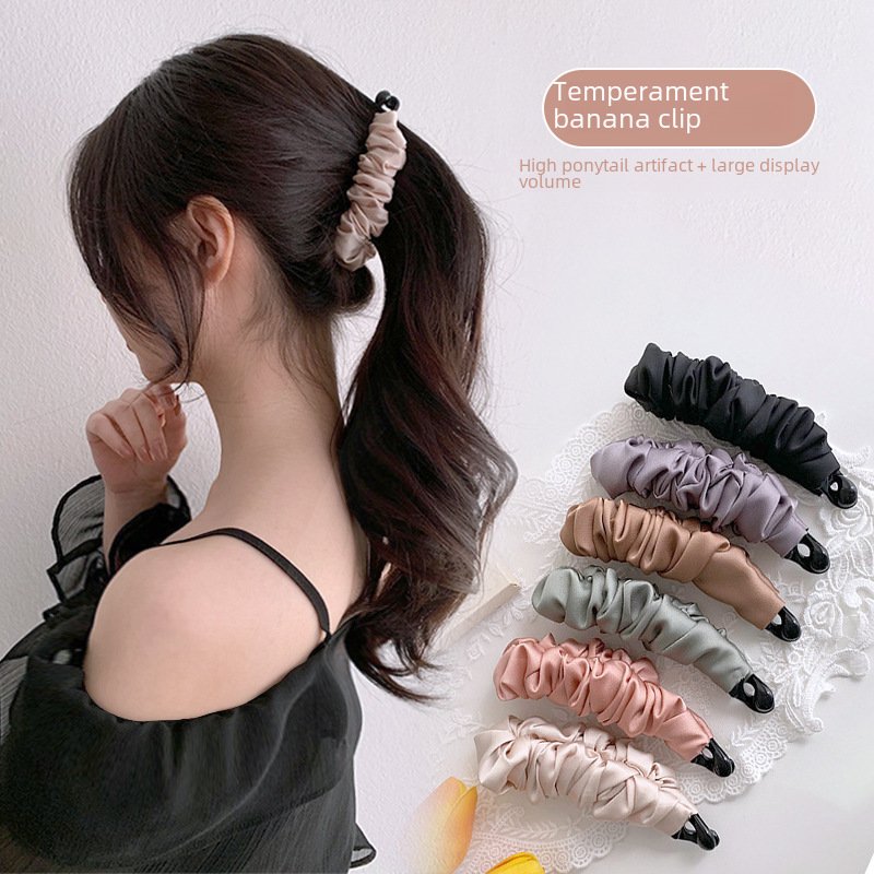 Bow Banana Clip ~ Grab Clip Women's Internet Celebrity Back Head Hair Clip High Pony Tail Fixed Artifact Headwear Large Hairpin