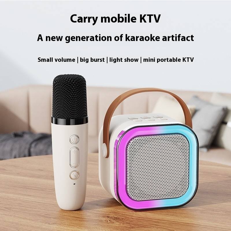 K12 Bluetooth Speaker With Built-in Microphone - Portable Karaoke Machine For Home & Outdoor Use