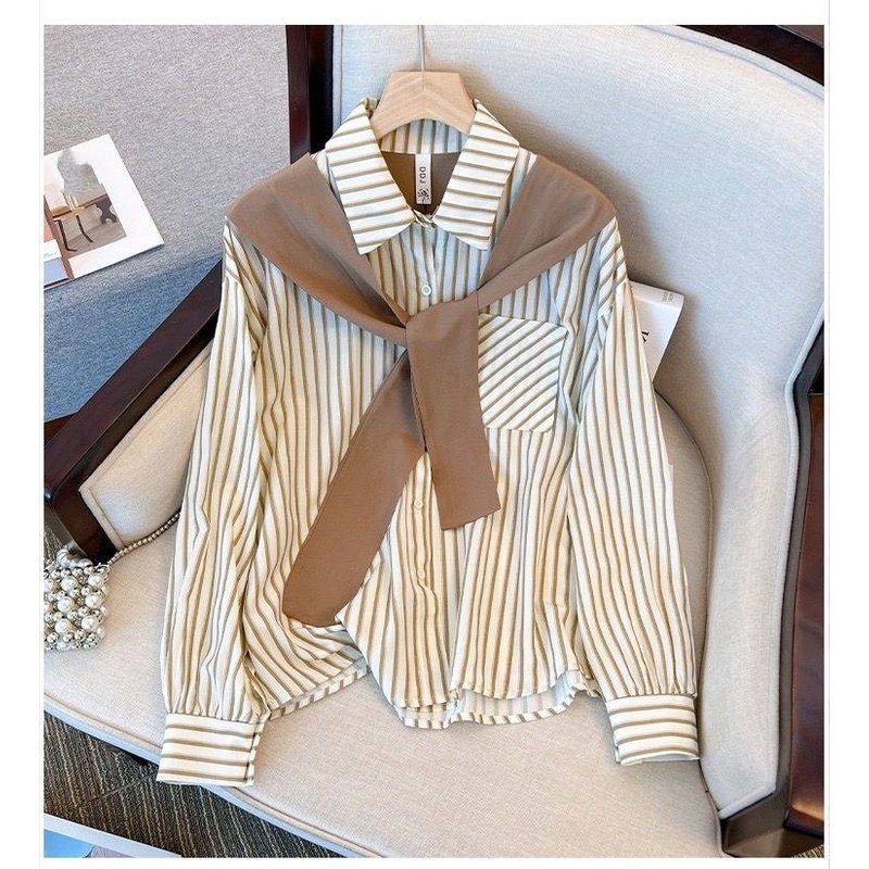 Women's Clothing loose lapel chic long sleeved top trend