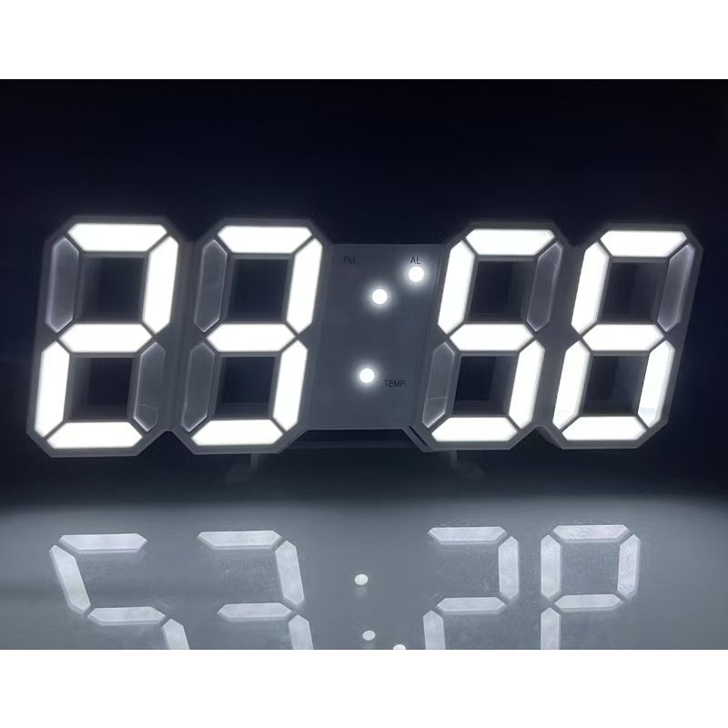 3D Digital Alarm Clock, Home Desktop Clock, Wall-Mounted Entertainment Clock, High-End Creative LED Wall-Mounted Electronic Clock