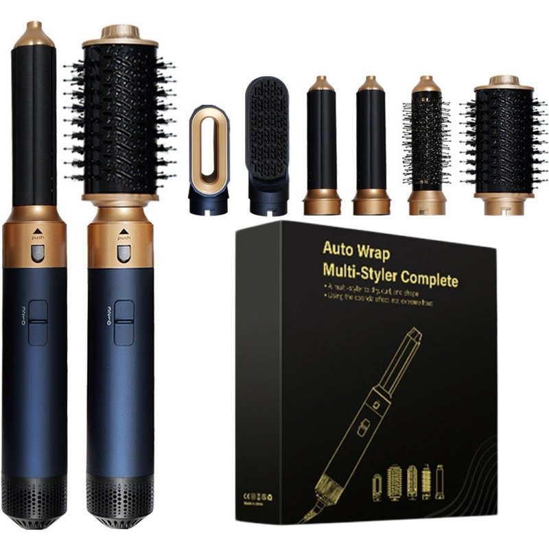 Six in one curling iron hot air comb multi function hair dryer automatic curling iron six in one hair styling tool