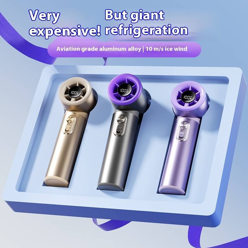 2025 Premium Aluminum Handheld Fan - High-Speed Turbo Cooling & USB Rechargeable (Ultra-Portable & Durable Metal Design)