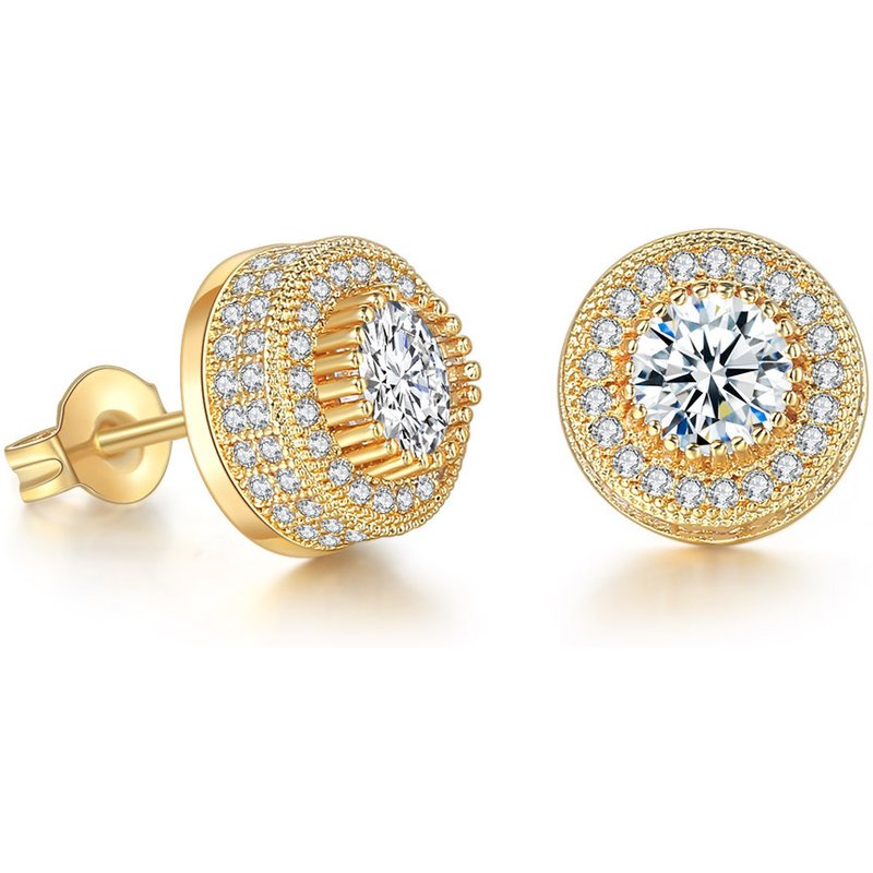 Simple And Elegant Earrings No Fading Silver Needle Full Diamond Earrings