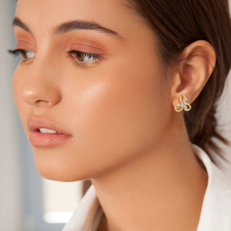 Fashion earrings for women S925 sterling silver zircon twisted earrings earrings pendant jewelry