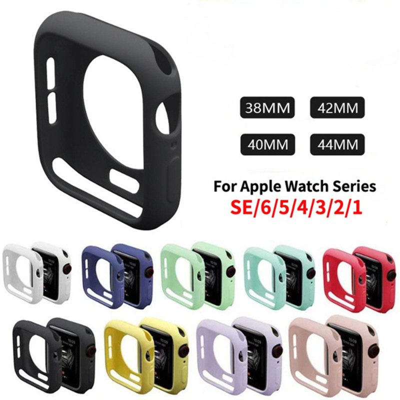 Flexible Soft TPU Protective Bumper Cover for Apple Watch 7 6 5 4 3 2 1 SE Applewatch Series 38mm 42mm 40mm 44mm 41mm 45mm Case