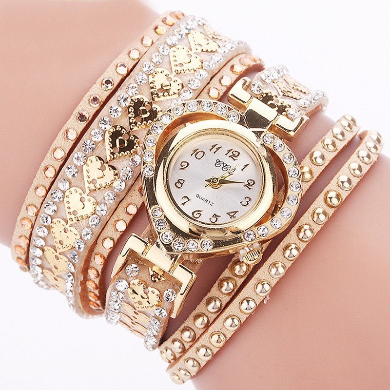 Ladies leather quartz biscuit ladies formal watch, luxury gift, high-quality