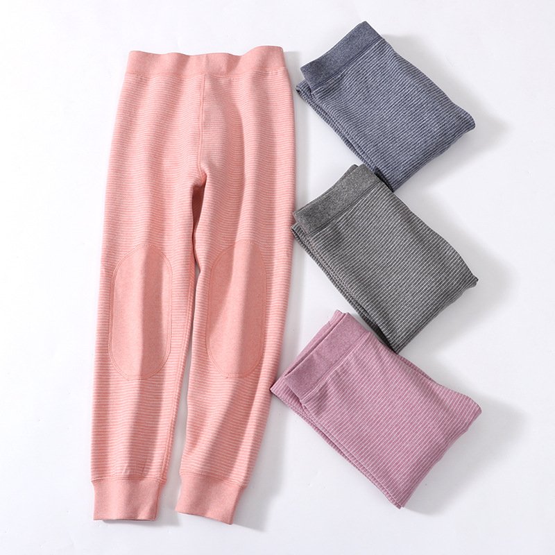 Children's Thermal Pants Double-sided Fleece Autumn And Winter Thick Long Johns For Boys And Girls Interlock Pants With Thread Inside