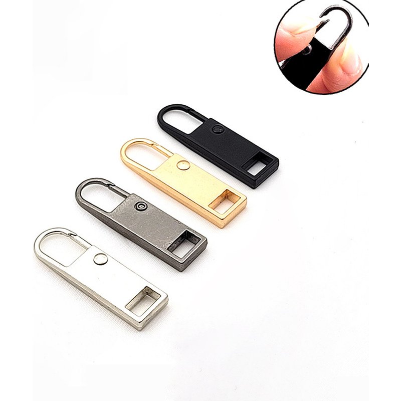 10Pcs Zipper Universal Replacement Slider Metal Detachable Pull Tabs Repair Kit DIY Craft Sewing Tools Broken Backpacks Boots