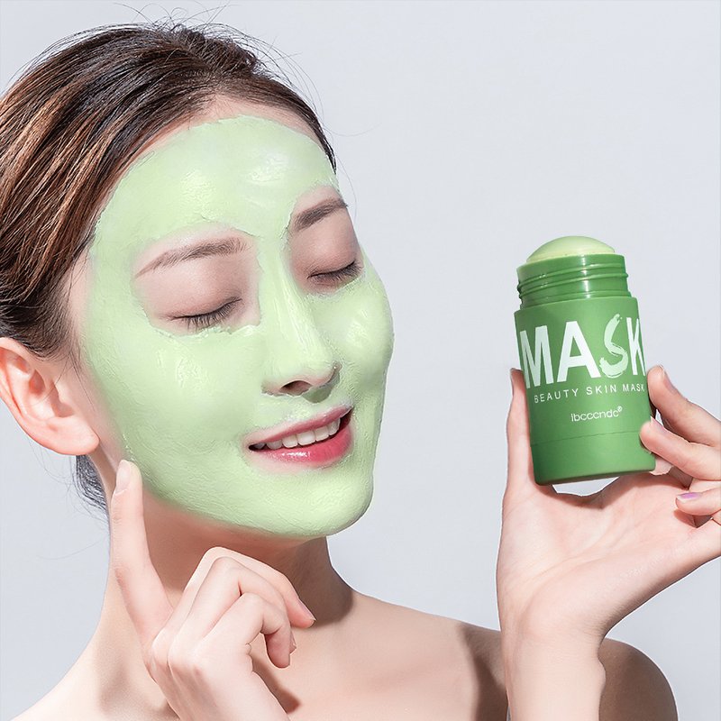 Face Mask Green Tea Clay Oil Control Deep Cleaning Clay Blackhead Remover Purifying Shrinks Pores Nourishing Acne Treatment Mud Film (1PCS)