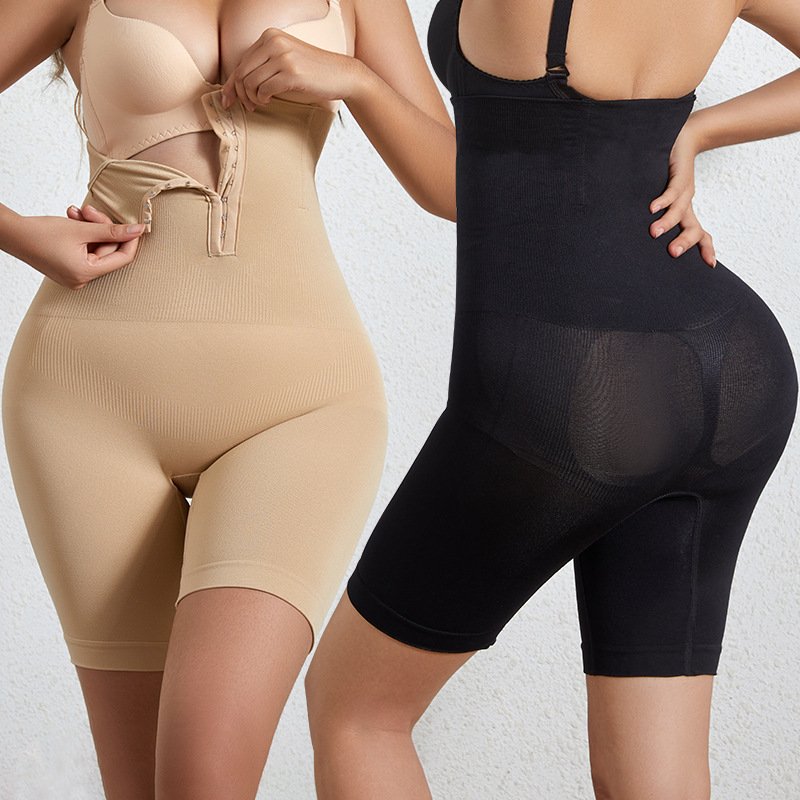 Women's abdominal pull-in pants High waist corset Shapewear breasted adjustment seamless flat Angle hip-lifting waist corset pants