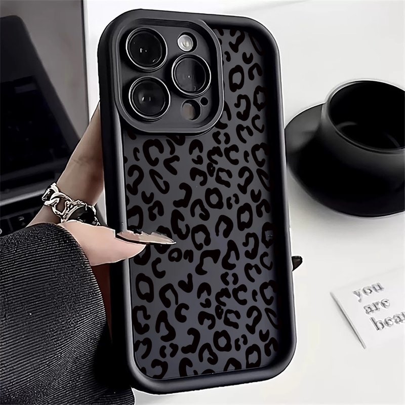 For Redmi 14C Case Black Leopard Print Phone Case For Xiaomi Redmi 13 12 13C 12C Redmi Note 14 13 12 11 Pro Plus 12S 11 10 Cover
