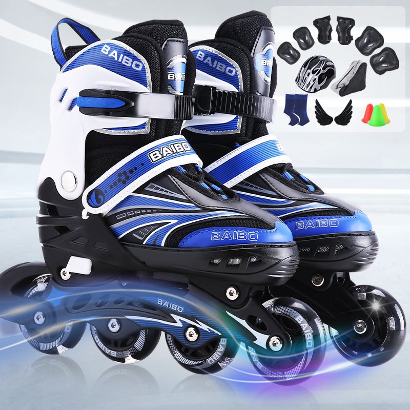 Kid's Clothing Roller Skates Full Set No Flash Children's Roller Skates Youth Roller Skates College Students Skates Adult Adjustable Shoes