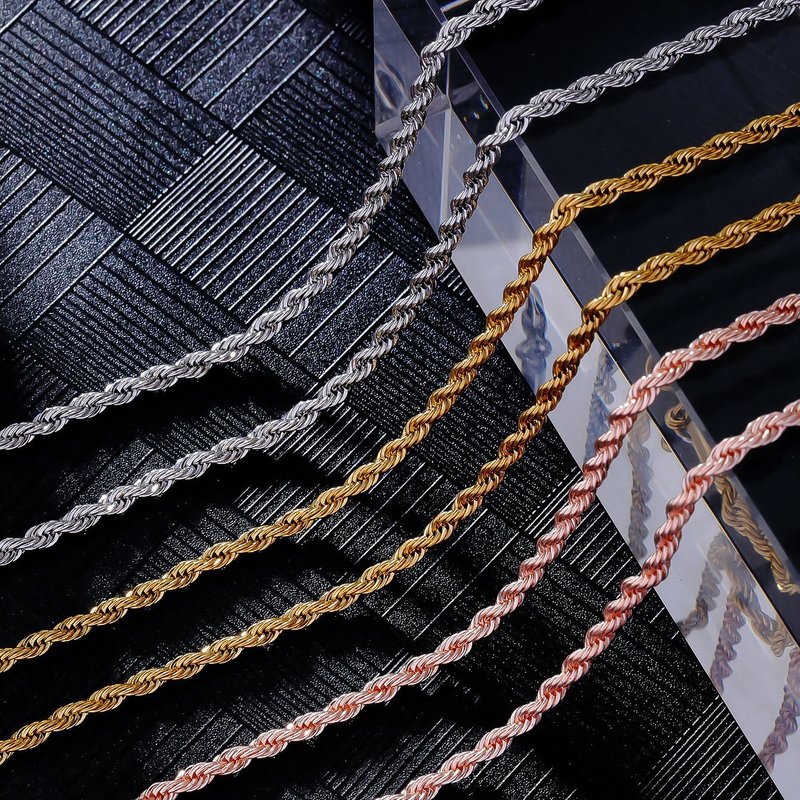 simple hip hop twist chain necklace hipster necklace twisted rope chain necklace jewelry