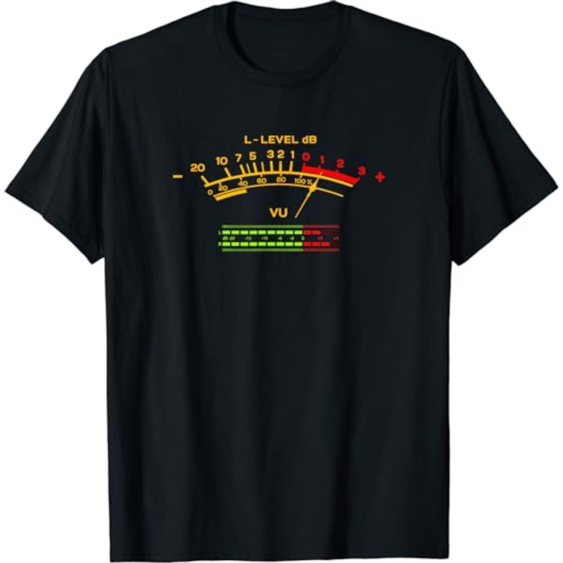 Retro VU Meter Vintage Hi-Fi Audio Stereo Music Sound T-Shirt