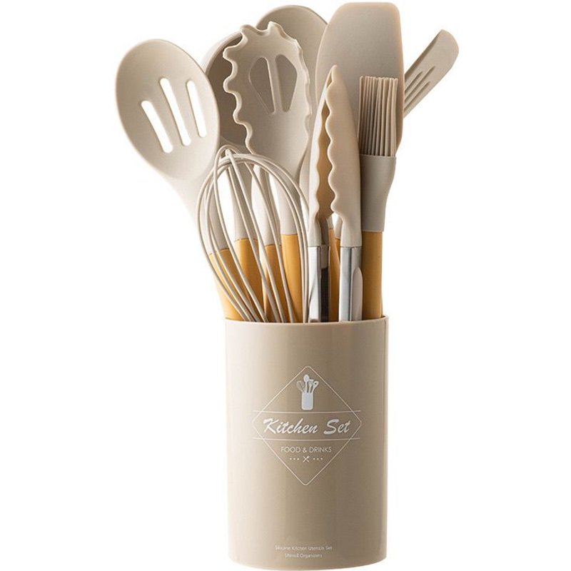 PP Handle Silicone Kitchen Utensils 12-Piece Set Non-Stick Spatula Cooking Tools Kitchenware