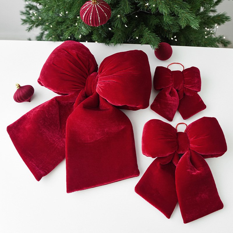 NUCHI DIY Three-Dimensional Bow Christmas Tree Pendant, Finished Decorations For Holiday Craft & Tree Trimming