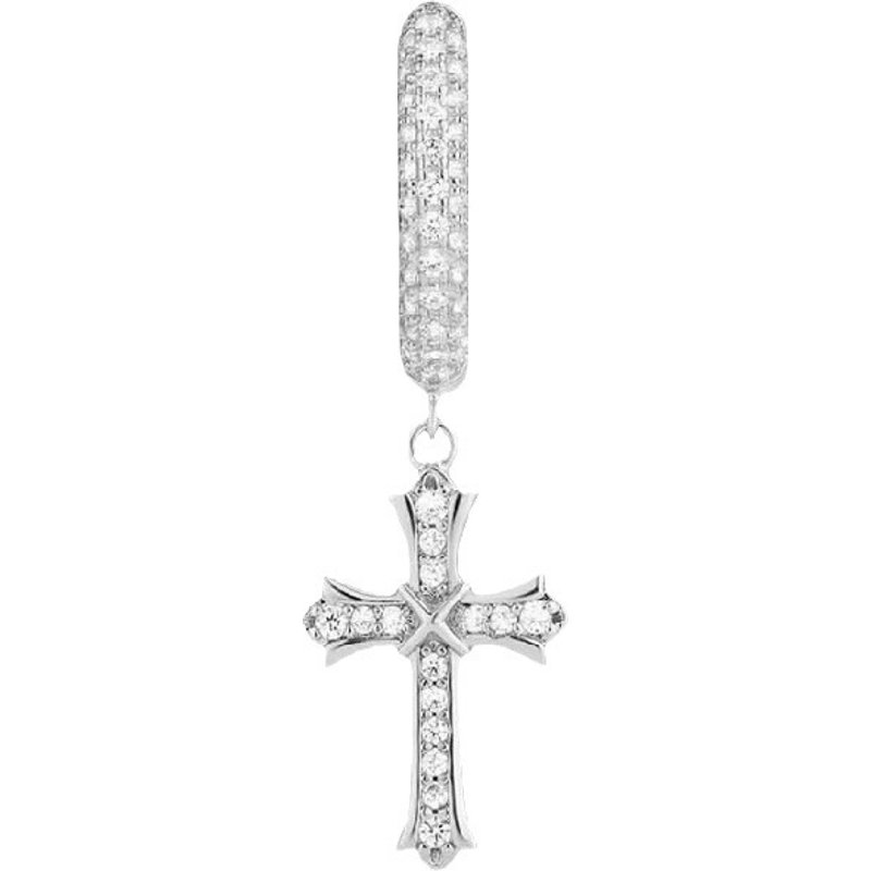 Men's Jewelry K Luo Heart Cross Earrings Cross Group Inlaid With Diamonds Round Couple Earrings Hip Hop Trend Men And Women Earrings