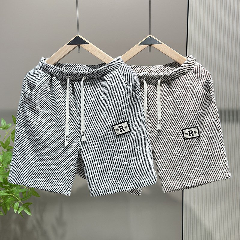 Men's Clothing High-end shorts men summer elastic fashion casual shorts men's sports striped big pants beach pants