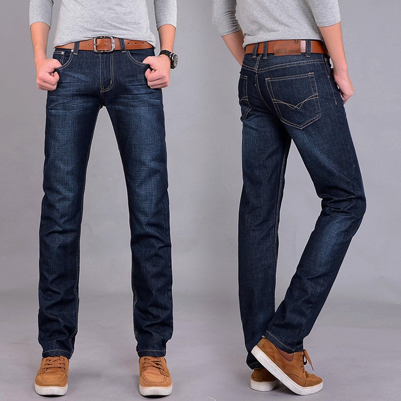 Men's Clothing Men's Straight Slim Jeans Youth Popular Mid-waist Fashion Men's Long Pants
