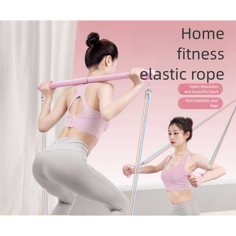 Yoga Pilates Multifunctional Fitness Resistance Band Push Pull Rod Training Unisex Barbell Bar