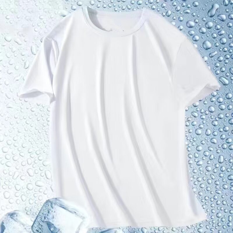 Men's Clothing Short Sleeved Sports Thin Quick Drying Large Size Half Sleeved Thin Mesh Breathable T Shirt