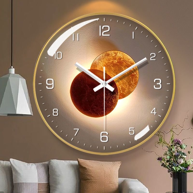 Modern Minimalist Art Light And Shadow Ins Living Room Decorative Home Silent No-Drill Creative Fashion Wall Clock